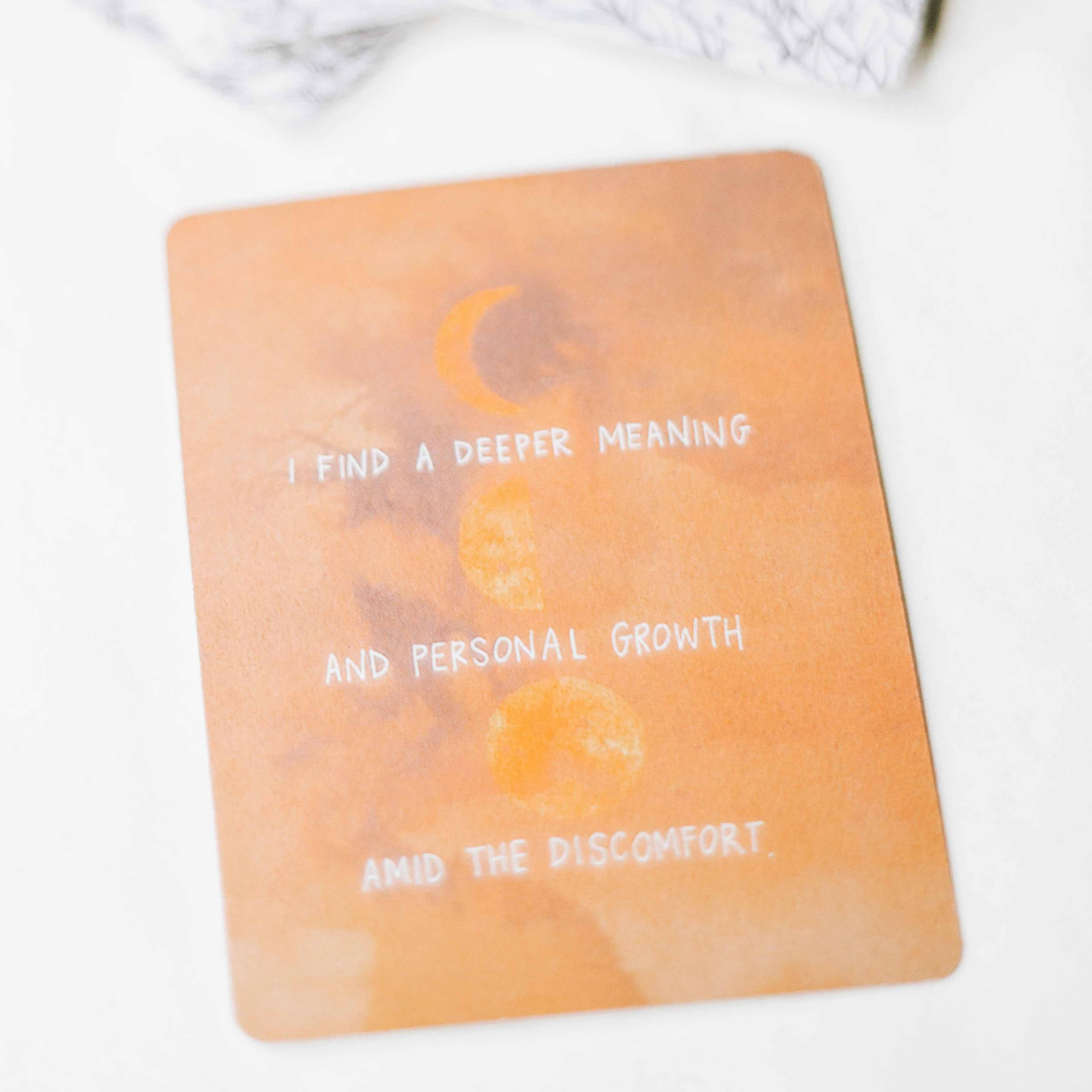 A small deck of affirmation cards