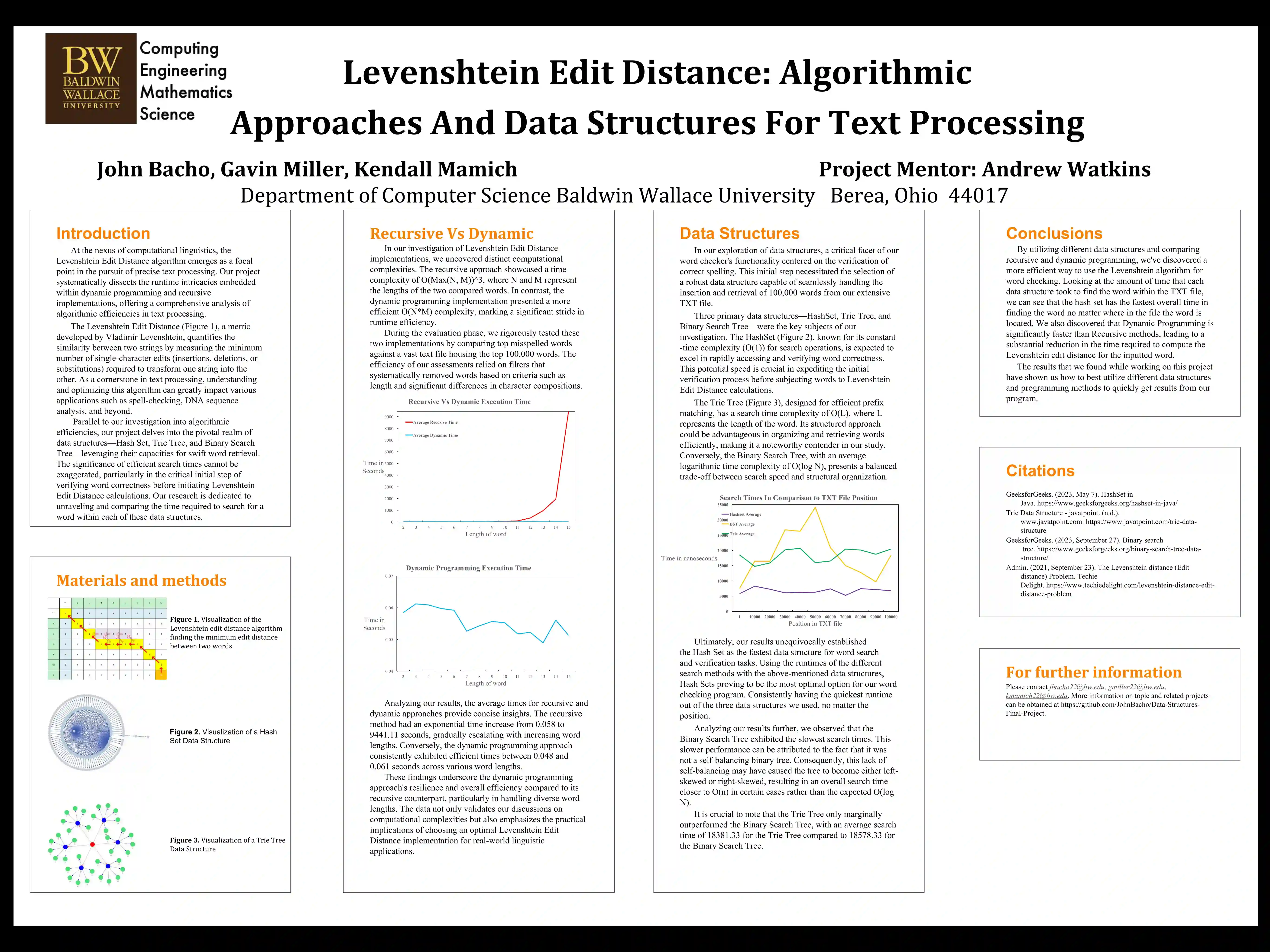 Photo of Levenshtein edit distance research poster